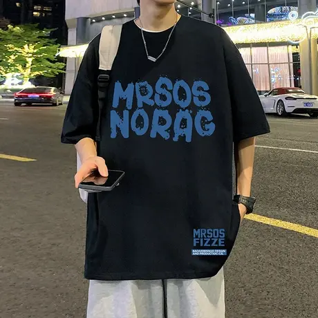 美式短袖t恤男潮牌夏季oversize重磅潮流宽松纯棉情侣复古上衣服图片