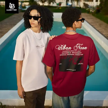 LiLbetter短袖潮牌t恤纯棉体恤2024新款男士上衣设计感情侣半袖LB商品大图