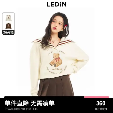 【商场同款】乐町学院风大翻领卫衣秋冬新款小熊卫衣C1CRD4217图片