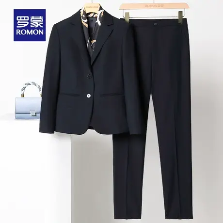 罗蒙女士西服套装2024春季职业装修身显瘦百搭商务休闲正装工作服商品大图