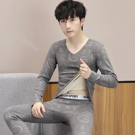 保暖内衣套装男秋冬季线衣线裤双面德绒青少年大童学生秋衣裤秋裤商品大图