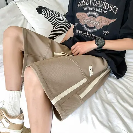 休闲运动短裤男夏季直筒宽松2023新款美式高街复古潮流五分裤子薄商品大图