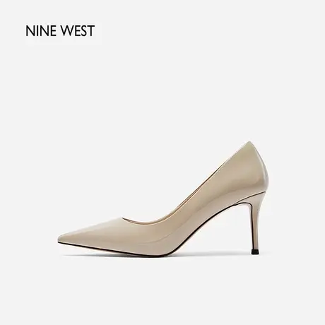 Nine West/玖熙经典牛漆皮高跟鞋2023年秋季新款浅口尖头细跟女鞋商品大图