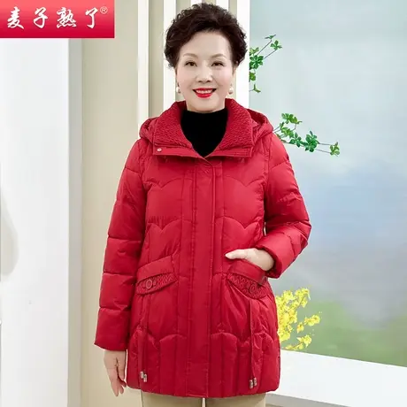 妈妈冬装棉衣外套新款连帽上衣老人奶奶洋气大码棉袄秋中老年女装商品大图