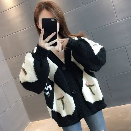 毛衣2023年新款女装秋冬季秋款秋装女士针织开衫宽松百搭外穿爆款图片