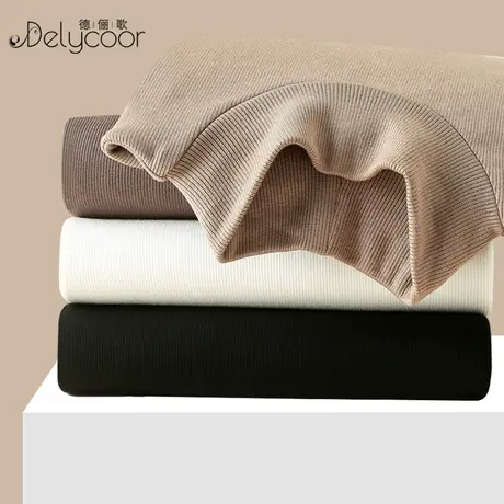 螺纹半高领打底衫女春秋款正肩t恤内搭中领黑色长袖洋气减龄上衣商品大图