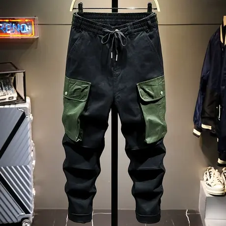 春夏款潮牌工装裤男直筒宽松百搭男士休闲长裤子韩版潮流男装高档商品大图