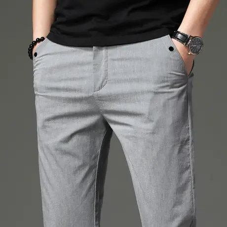 西装裤西裤男装秋季冰丝夏裤子商务男士休闲裤修身中年夏季超薄款商品大图