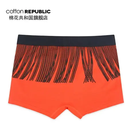 Cotton Republic/棉花共和国2020情侣新款男士流苏印花平角内裤图片