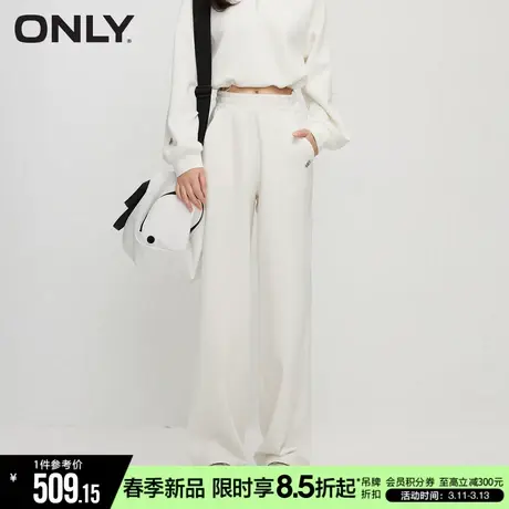 ONLY2024春季新款休闲百搭直筒高腰运动卫裤休闲裤女|12411D009商品大图