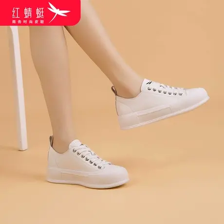 红蜻蜓女鞋2024年新款夏季薄款透气休闲板鞋运动鞋潮流白色鞋子商品大图