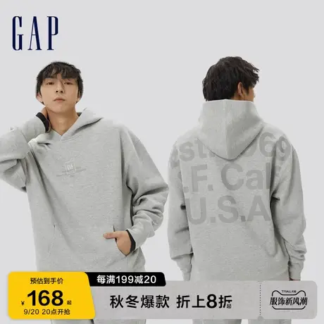 Gap男装秋季款LOGO空气三明治宽松连帽卫衣601662运动连帽衫图片