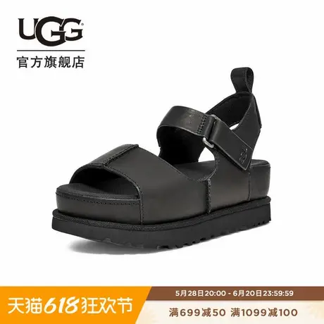 UGG夏季新款女士时尚舒适纯色厚底露趾束带魔术贴休闲凉鞋1167364图片