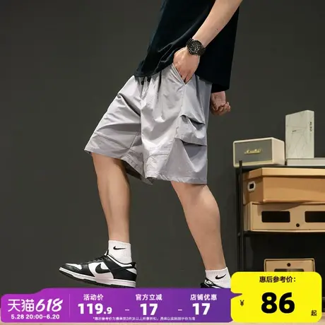 唐狮2025夏季新款休闲短裤男百搭工装裤宽松直筒薄款男生五分裤潮商品大图