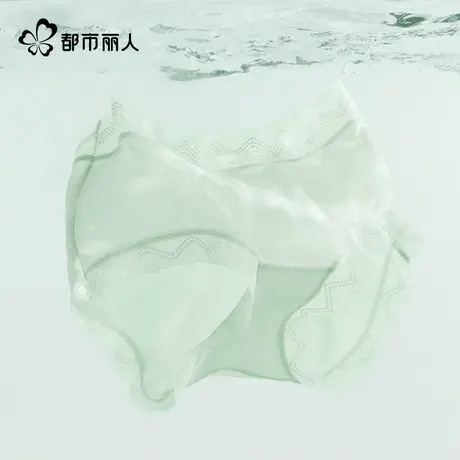 都市丽人冰丝内裤女士无痕2025新款蕾丝中腰性感女生三角面膜短裤商品大图