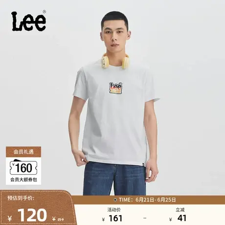 Lee春夏标准版型渐变字母logo印花圆领男短袖T恤休闲LMT0081444LE商品大图