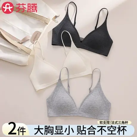 芬腾内衣女法式三角杯聚拢小胸舒适不空杯新款细肩带收副乳文胸罩商品大图