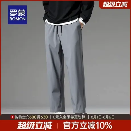 罗蒙男士简约百搭休闲裤2025秋季新款时尚长裤抽绳松紧腰休闲裤男商品大图