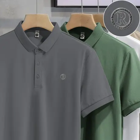 短袖t恤男polo衫翻领保罗夏季冰丝凉感有领上衣服潮流带领体恤衫商品大图