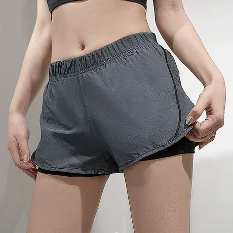 运动短裤女2023新款春秋薄款跑步瑜伽夏季高腰健身宽松休闲裤子商品大图