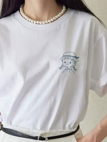 欧货白色仿棉短袖t恤女2023新款夏季韩版宽松大码女装显瘦上衣潮商品大图