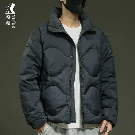 冬季轻薄保暖男士外套潮棉服宽松大码新国标90白鸭绒立领羽绒服男图片