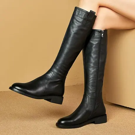 骑士靴女2023年新款秋冬粗腿长靴加绒长筒靴女马靴女士高筒靴靴子图片
