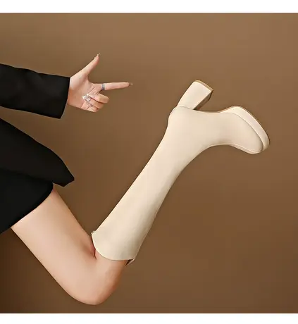 今年流行靴子女长筒靴骑士靴长靴2024新款秋冬高跟高筒瘦瘦靴短靴商品大图