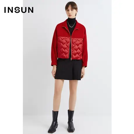 INSUN恩裳春季高密度缎纹双面呢鹅绒羽绒服图片