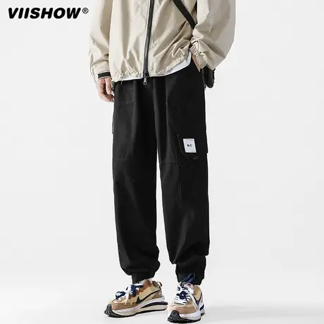 VIISHOW日系复古工装裤男春季宽松大口袋束脚裤子潮牌直筒休闲裤商品大图