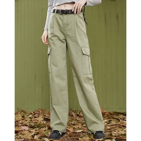 a022024春季新款高腰直筒裤休闲百搭女式牛仔裤图片