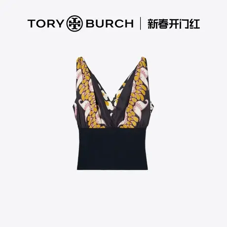 【12期免息】TORY BURCH 汤丽柏琦 印花桑蚕丝背心吊带157389商品大图