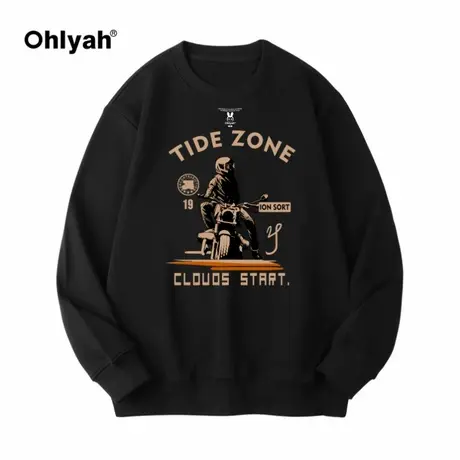 Ohlyah卫衣男潮牌宽松圆领春秋学生情侣潮流加大码百搭cec外套商品大图