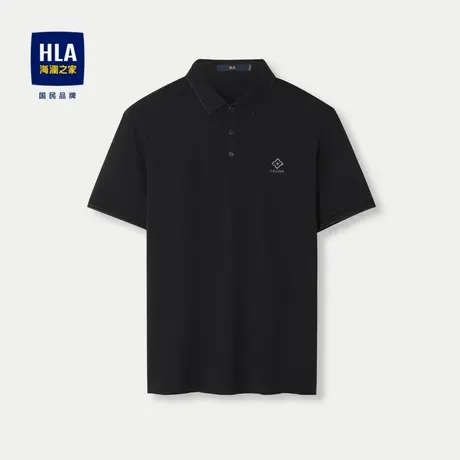 HLA/海澜之家舒适透气短袖丝光棉POLO衫24春夏新款翻领纯色上衣男图片
