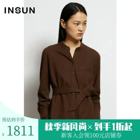 恩裳冬季商场同款复古别致气质优雅休闲柔软长袖女士衬衫图片