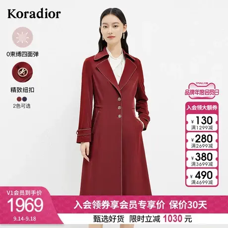 珂莱蒂尔女装风衣收腰中长款修身显瘦外套2023年秋新款高级感图片