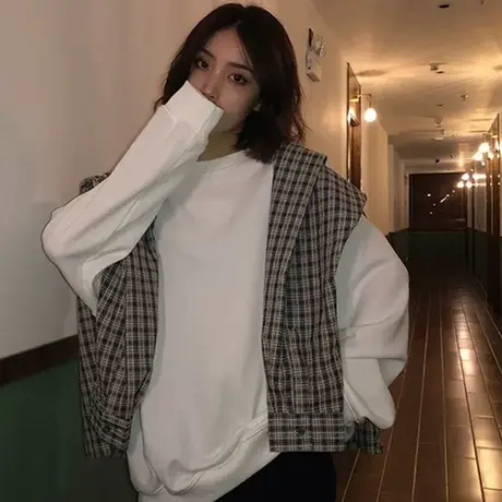 oversize卫衣女chic港风宽松韩版ins初秋上衣设计感小众薄款外套图片