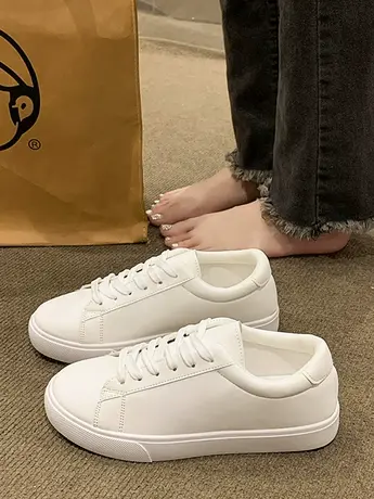 小白鞋女2023新款春季女鞋透气夏季薄款学生百搭学生爆款平底板鞋图片