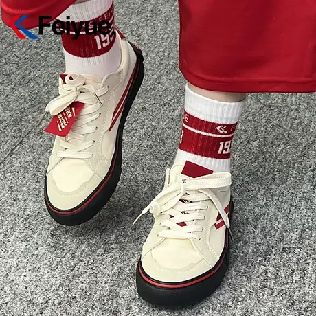 飞跃氧气感软底拼接帆布鞋男女同款2023秋季款百搭软底休闲情侣鞋商品大图