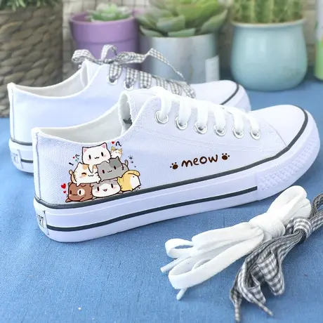 低帮厚底帆布鞋小白鞋子女鞋夏秋学生韩版百搭平底鞋板鞋防滑透气商品大图