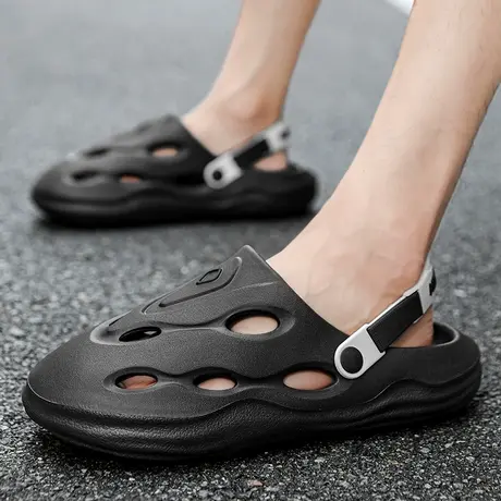 夏季雨天洗车鞋洞洞鞋防滑镂空塑料凉鞋工地雨鞋男士溯溪涉水鞋男商品大图