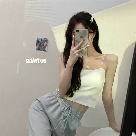法式吊带背心女夏内搭外穿带胸垫美背内衣抹胸上衣设计感小众夏季图片