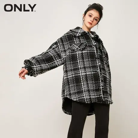 ONLY冬季时尚潮流休闲宽松落肩翻领外套女|123136009图片