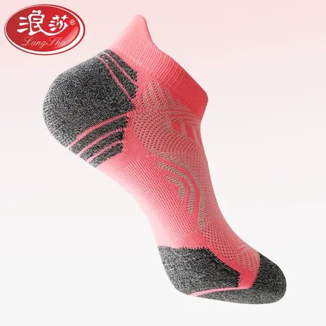浪莎短袜子跑步专业运动袜女春秋羽毛球袜不掉跟浅口船袜防臭透气商品大图