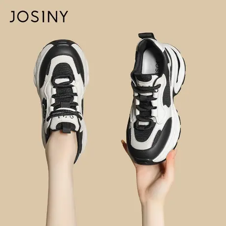 Josiny/卓诗尼厚底老爹鞋女款2024年新款春秋季女鞋子运动休闲鞋商品大图