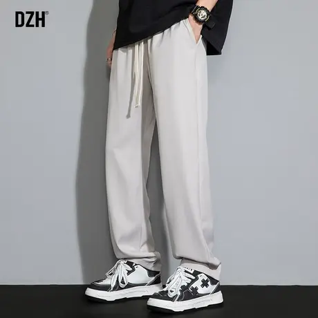 男士冰丝裤休闲裤直筒垂感裤子男夏季薄款运动裤窄版直筒裤西裤男商品大图