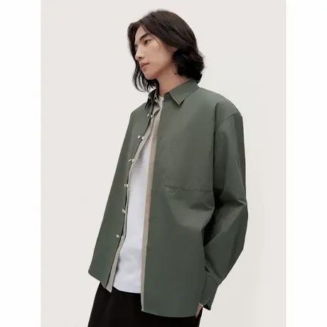 TRENDIANO纯棉硬挺廓形衬衫男士质感衬衣1SM1011720商品大图