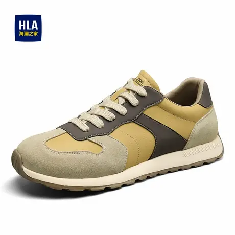 HLA/海澜之家男鞋新款潮流拼接百搭休闲鞋舒适耐磨运动德训鞋商品大图