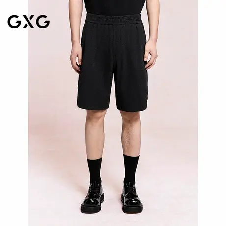 GXG男装 针织提花短裤通勤男五分裤运动简约休闲裤 25年夏季新品商品大图