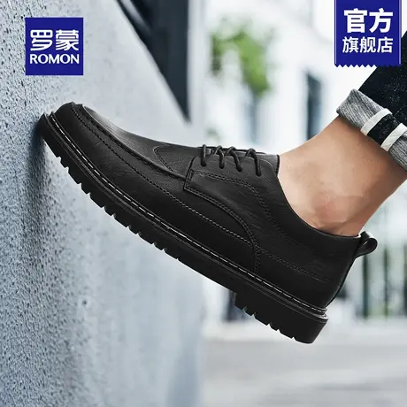 罗蒙皮鞋男款2025新款秋季商务休闲小皮鞋男士软底舒适上班男鞋RM商品大图